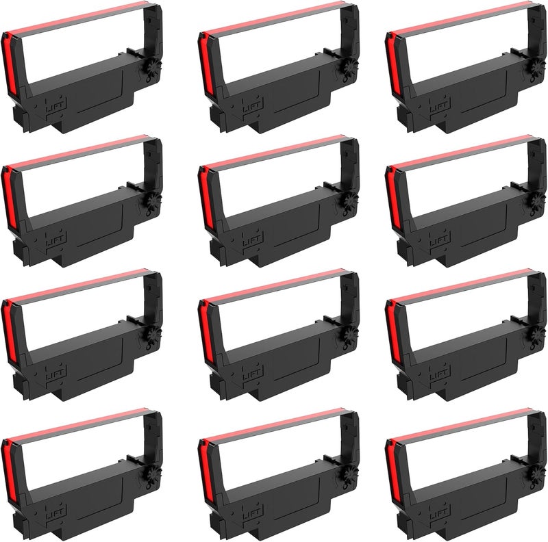 moida Compatible Ink Ribbon for ERC30 ERC34 ERC38 Black/Red, for POS Receipt & Kitchen Printers, with Advanced Ultrasonic Welding Technology, Individually Sealed for Freshness and Longevity (12p) - Image 1
